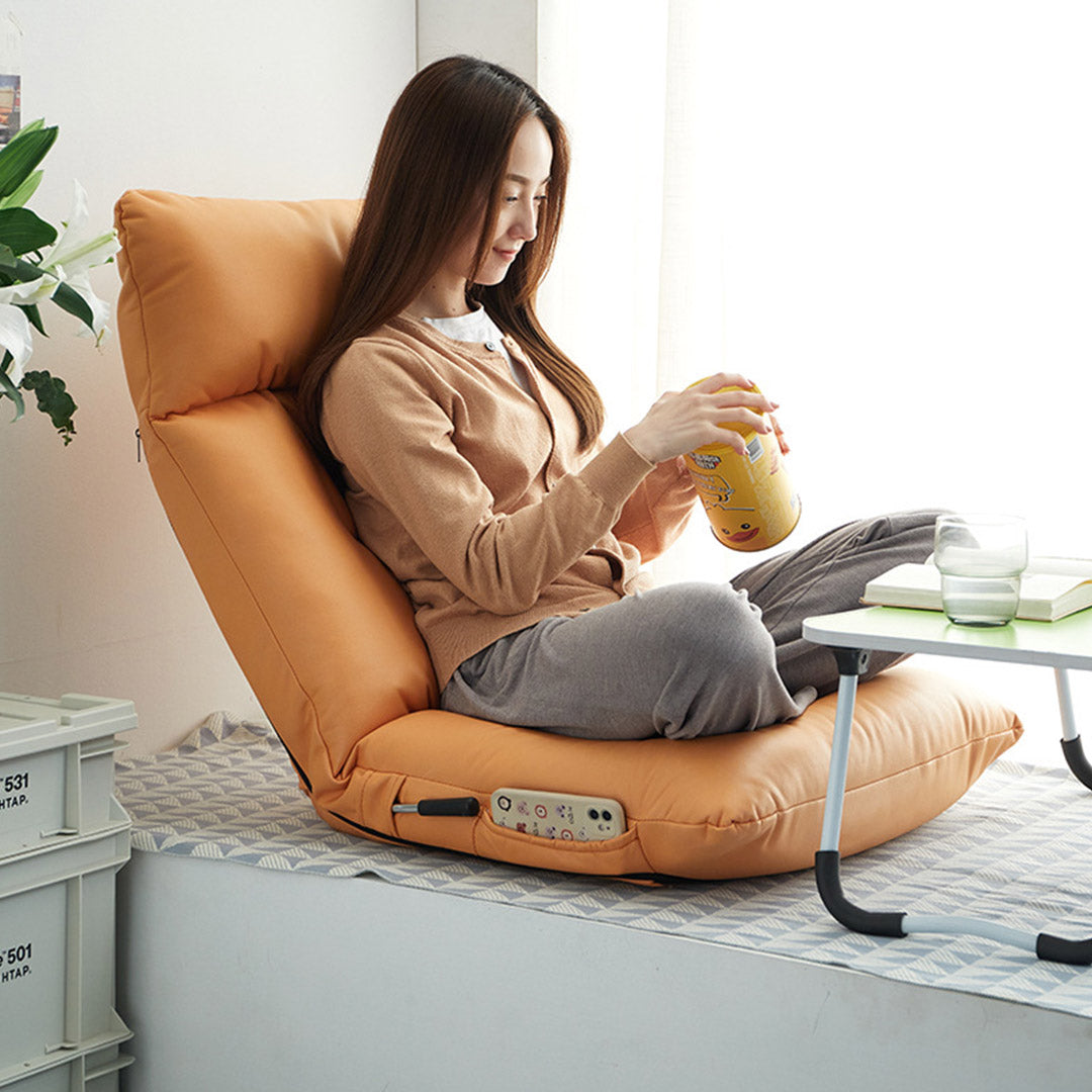 SOGA 2X Yellow Lounge Recliner Lazy Sofa Bed Tatami Cushion Collapsible Backrest Seat Home Office Decor-Recliner Chair-PEROZ Accessories