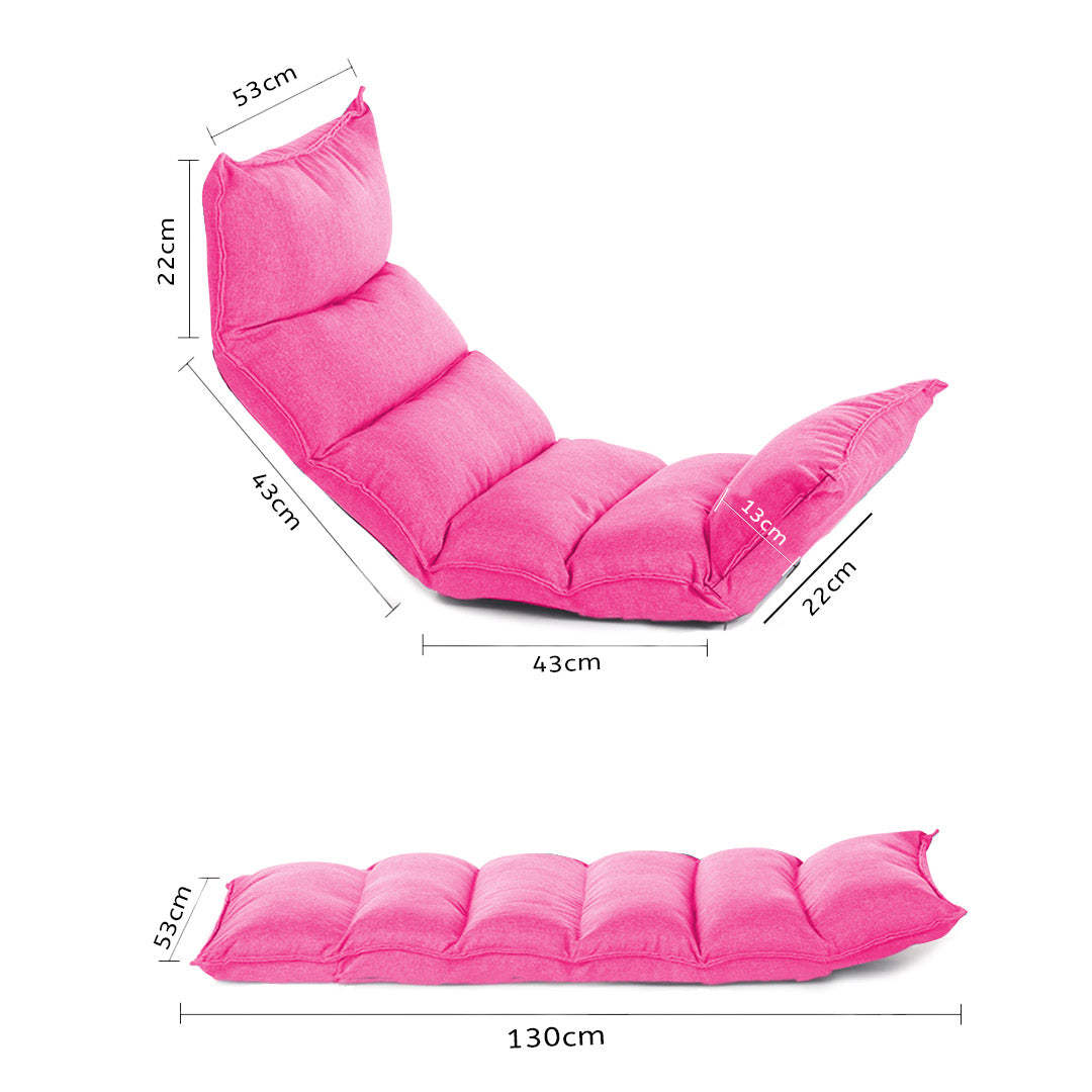 SOGA 2X Foldable Tatami Floor Sofa Bed Meditation Lounge Chair Recliner Lazy Couch Pink-Recliner Chair-PEROZ Accessories