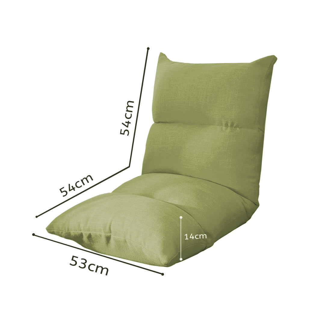 SOGA Lounge Floor Recliner Adjustable Lazy Sofa Bed Folding Game Chair Yellow Green-Recliner Chair-PEROZ Accessories