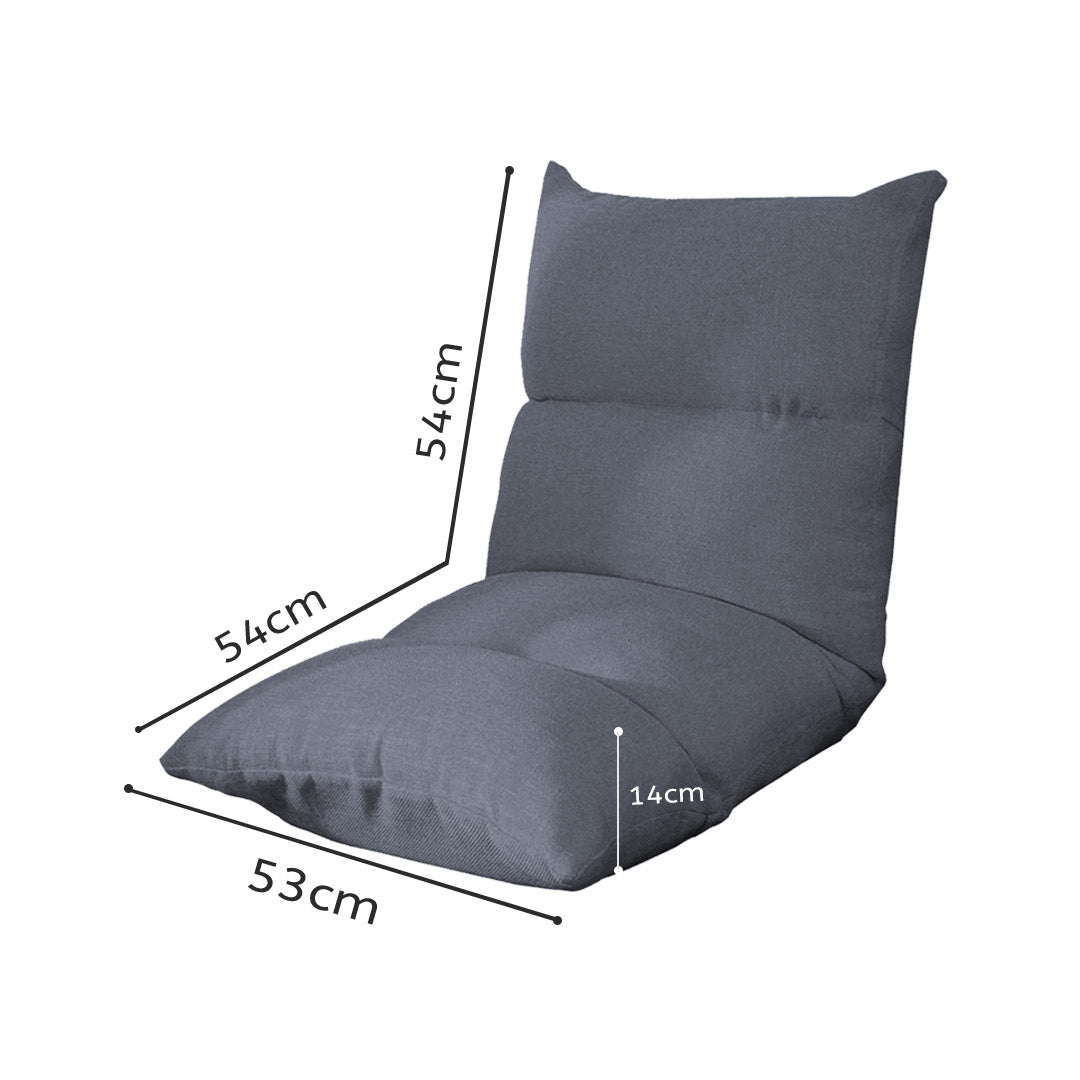 SOGA Lounge Floor Recliner Adjustable Lazy Sofa Bed Folding Game Chair Grey-Recliner Chair-PEROZ Accessories