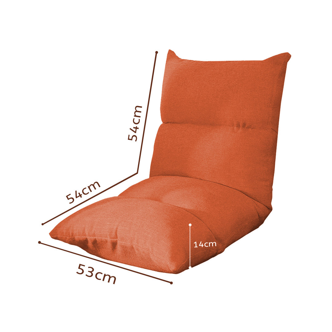 SOGA 4X Lounge Floor Recliner Adjustable Lazy Sofa Bed Folding Game Chair Orange-Recliner Chair-PEROZ Accessories