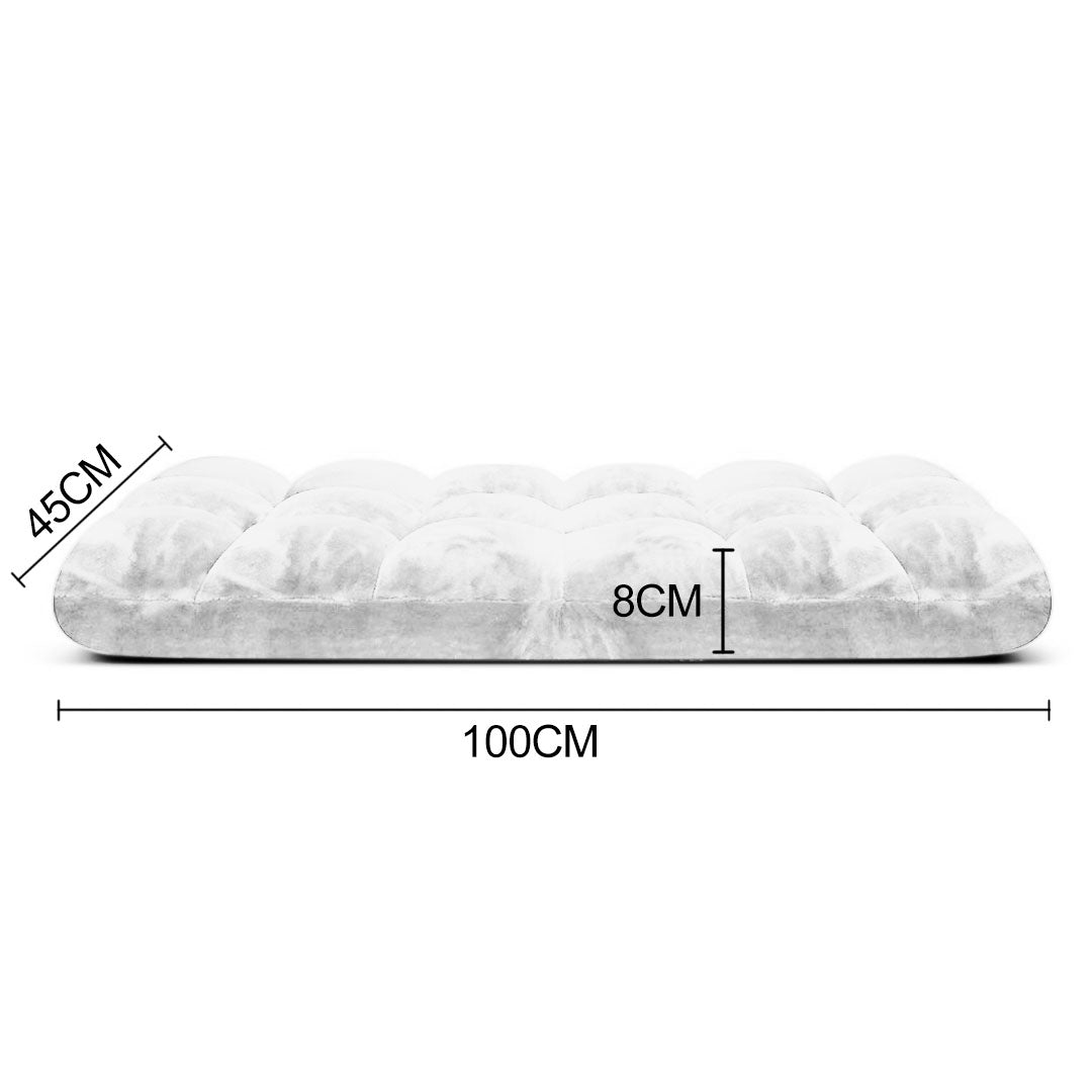 SOGA Floor Recliner Folding Lounge Sofa Futon Couch Folding Chair Cushion White-Recliner Chair-PEROZ Accessories