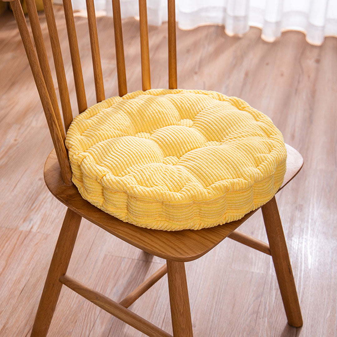 SOGA 2X Yellow Round Cushion Soft Leaning Plush Backrest Throw Seat Pillow Home Office Decor-Recliner Chair-PEROZ Accessories