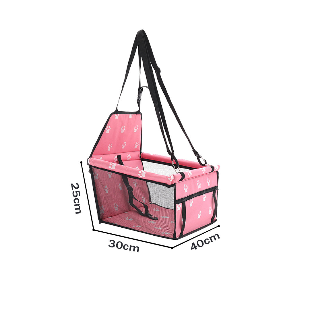 SOGA 2X Waterproof Pet Booster Car Seat Breathable Mesh Safety Travel Portable Dog Carrier Bag Pink-Pet Carriers & Travel Products-PEROZ Accessories