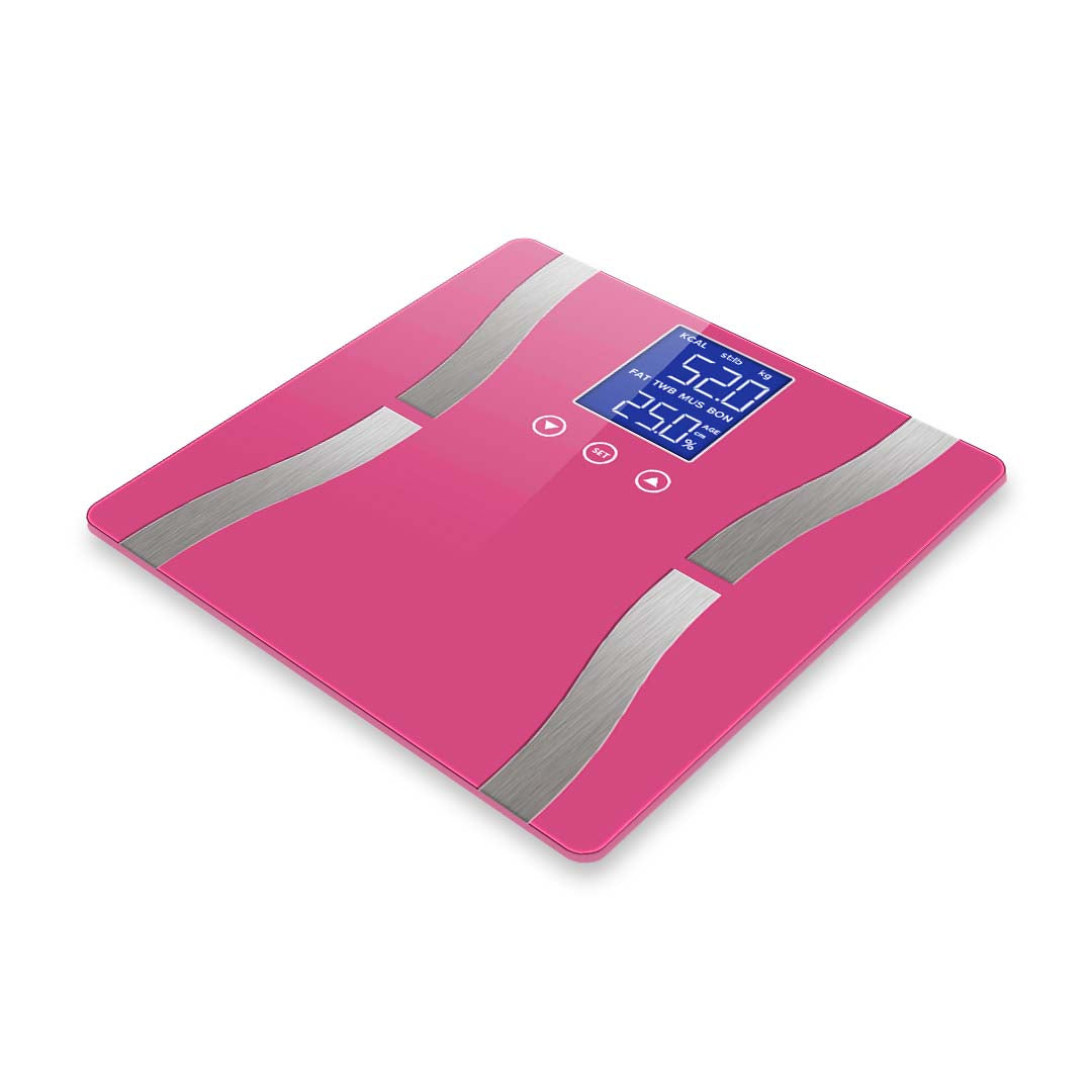 SOGA Glass LCD Digital Body Fat Scale Bathroom Electronic Gym Water Weighing Scales Pink-Body Weight Scales-PEROZ Accessories