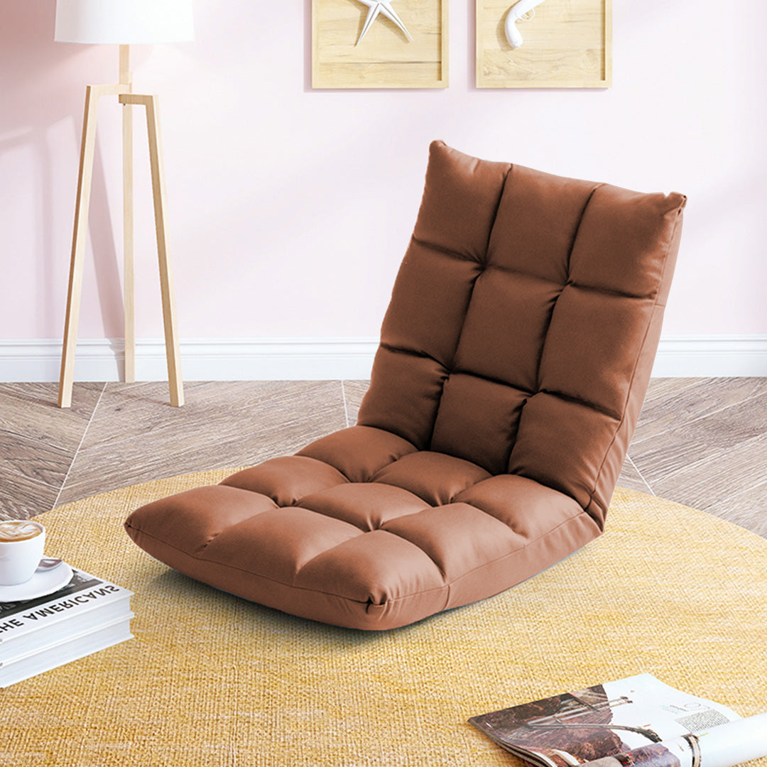SOGA 2X Coffee Lounge Floor Recliner Adjustable Gaming Sofa Bed Foldable Indoor Outdoor Backrest Seat Home Office Decor-Recliner Sofa Bed-PEROZ Accessories