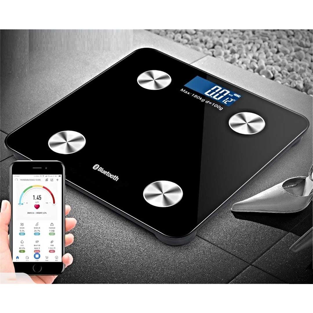 SOGA Wireless Bluetooth Digital Body Fat Scale Bathroom Health Analyser Weight Black-Body Weight Scales-PEROZ Accessories