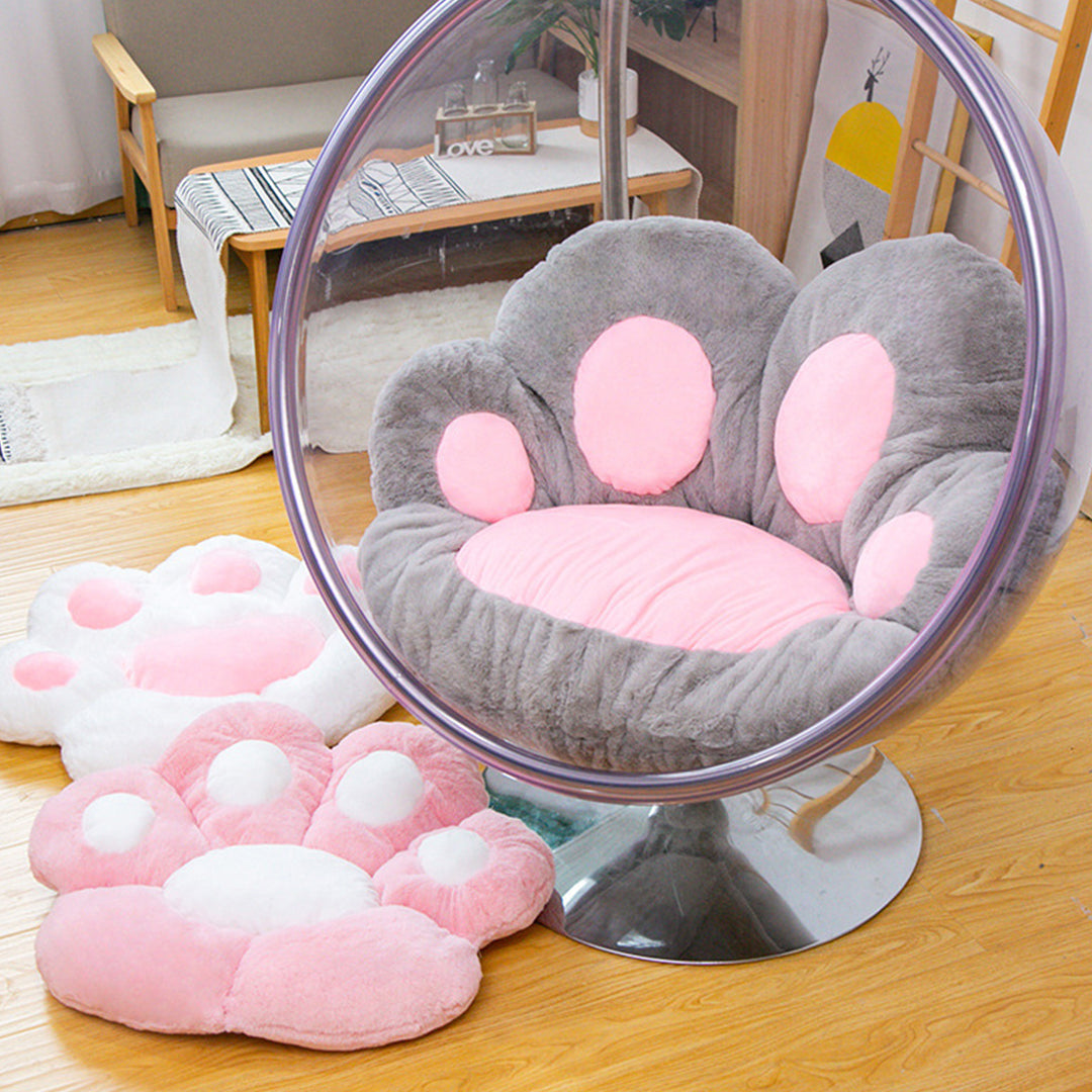 SOGA 2X Grey Paw Shape Cushion Warm Lazy Sofa Decorative Pillow Backseat Plush Mat Home Decor-Chair & Sofa Cushions-PEROZ Accessories