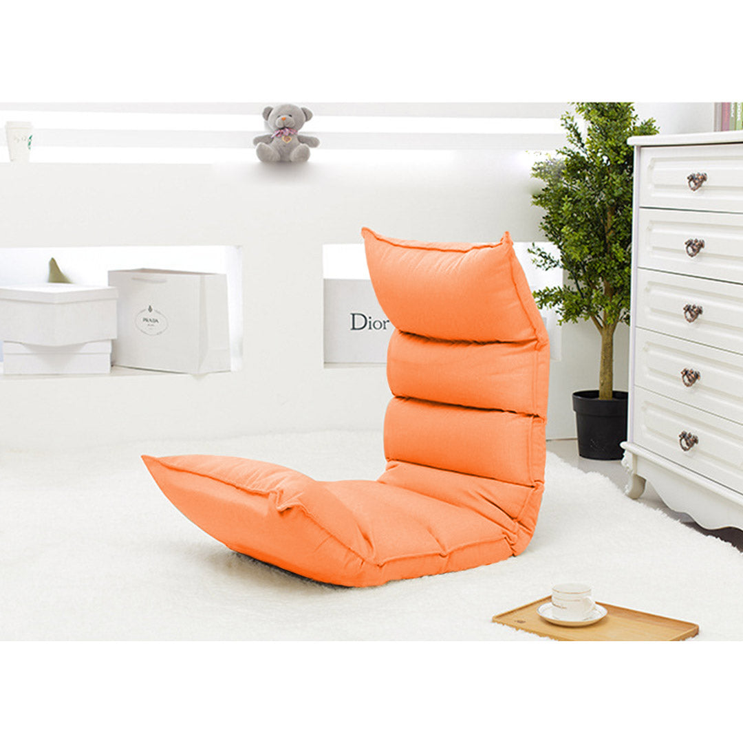 SOGA 4X Foldable Tatami Floor Sofa Bed Meditation Lounge Chair Recliner Lazy Couch Orange-Recliner Chair-PEROZ Accessories