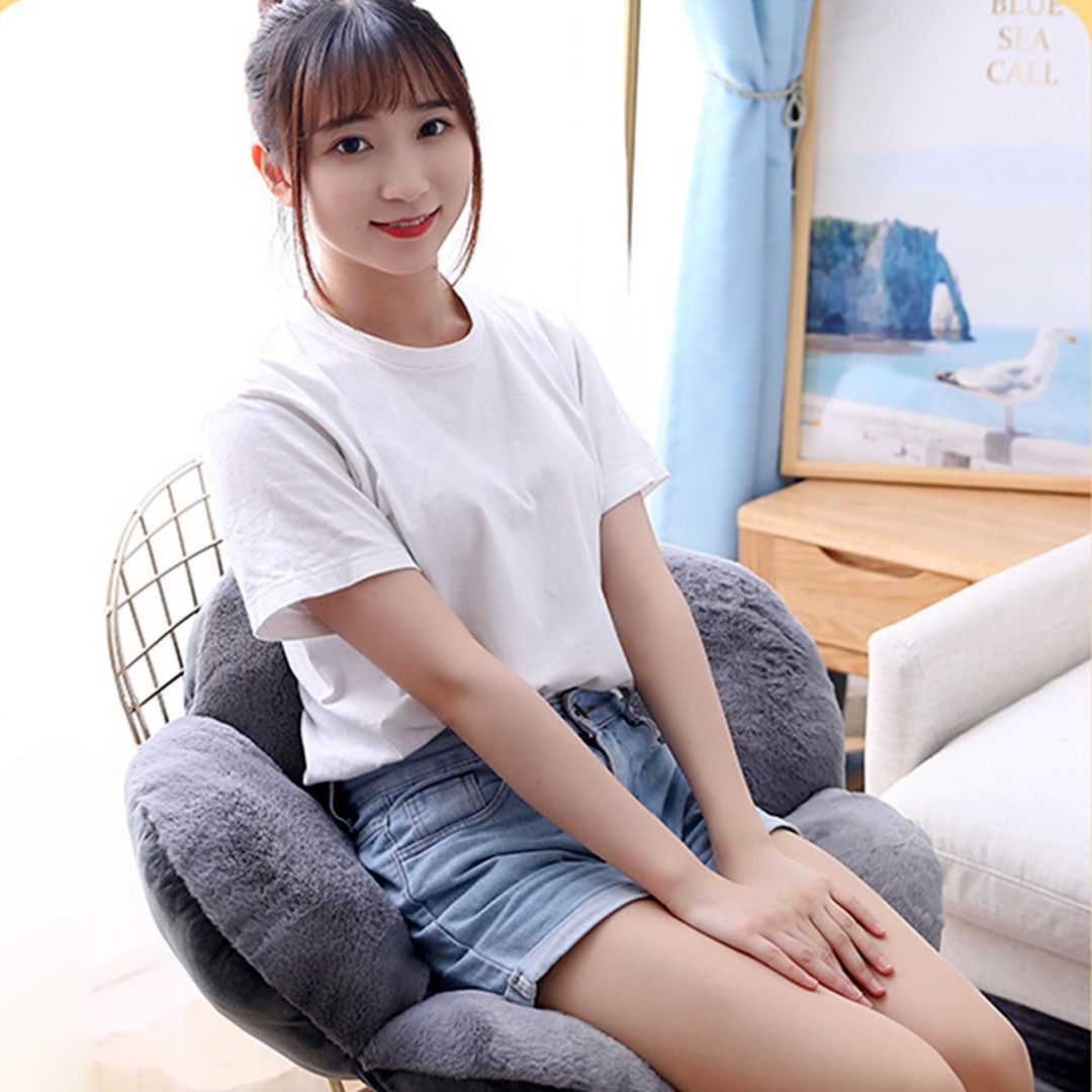 SOGA Dark Gray Whimsical Big Flower Shape Cushion Soft Leaning Bedside Pad Floor Plush Pillow Home Decor-Chair & Sofa Cushions-PEROZ Accessories