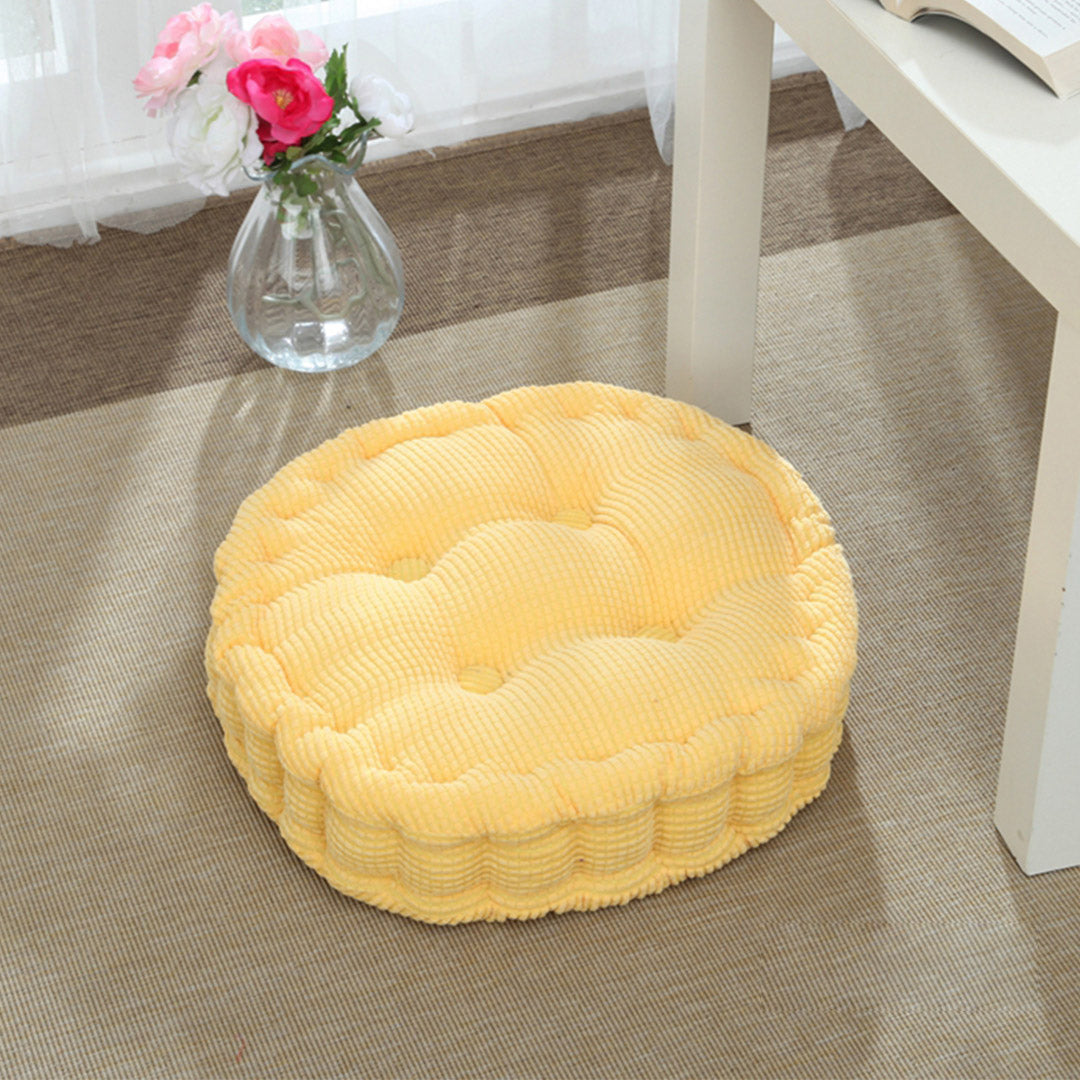 SOGA 2X Yellow Round Cushion Soft Leaning Plush Backrest Throw Seat Pillow Home Office Decor-Recliner Chair-PEROZ Accessories