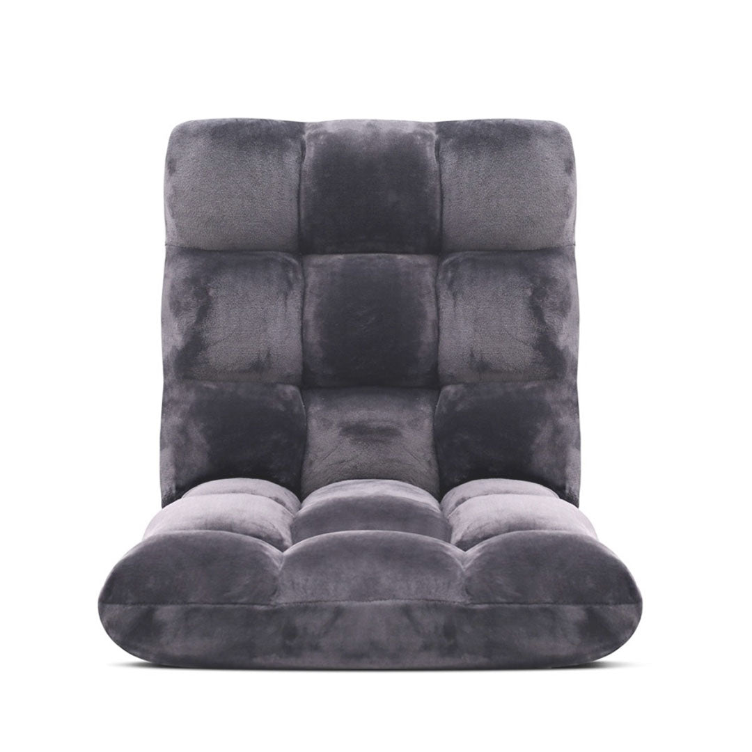 SOGA 4X Floor Recliner Folding Lounge Sofa Futon Couch Folding Chair Cushion Grey-Recliner Chair-PEROZ Accessories