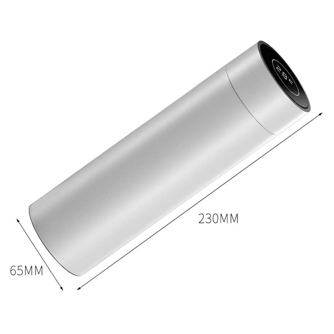 SOGA 2X 500ML Stainless Steel Smart LCD Thermometer Display Bottle Vacuum Flask Thermos White-Smart Bottles-PEROZ Accessories