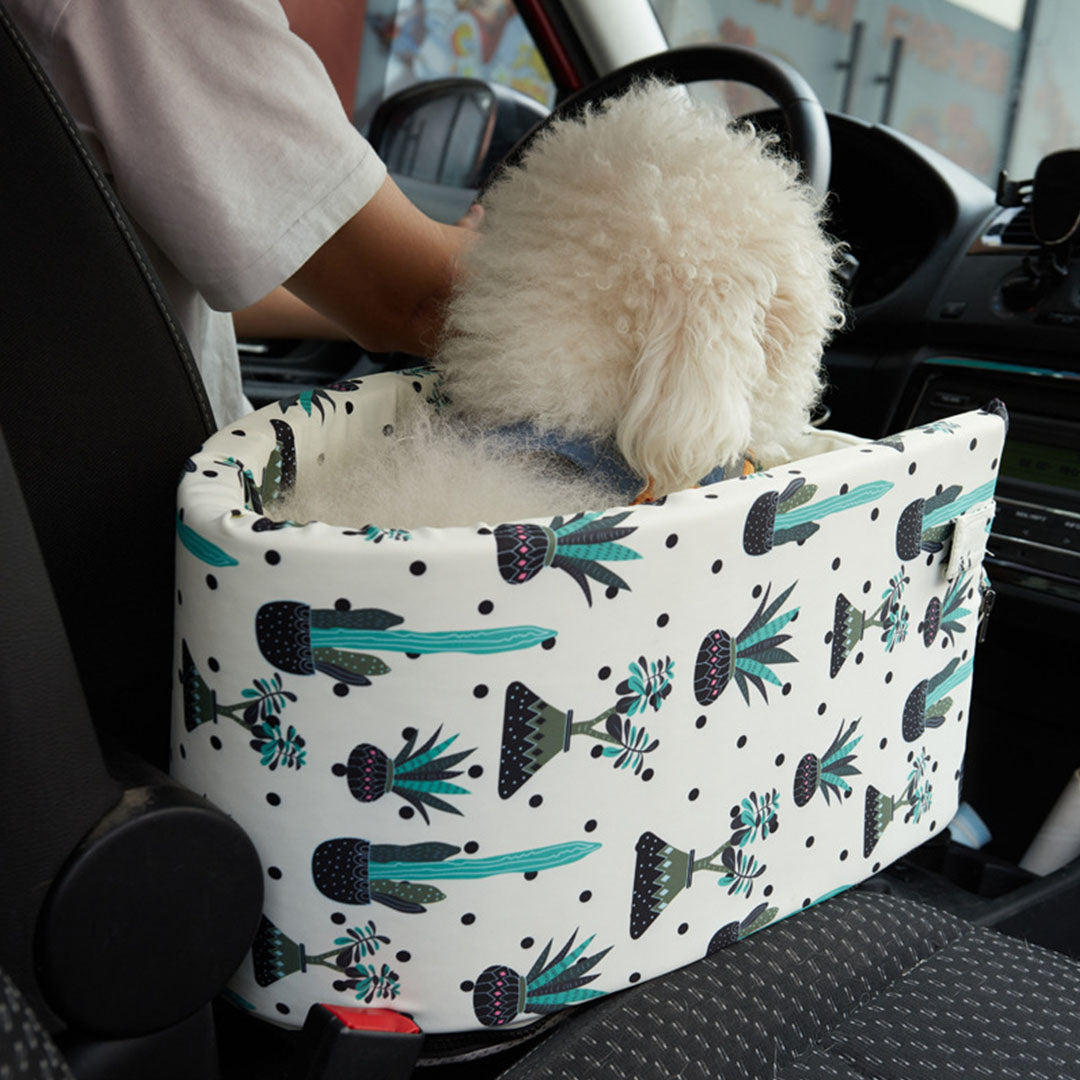 SOGA Car Central Control Nest Pet Safety Travel Bed Dog Kennel Portable Washable Pet Bag White-Pet Carriers & Travel Products-PEROZ Accessories