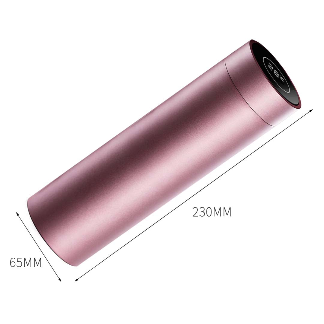 SOGA 2X 500ML Stainless Steel Smart LCD Thermometer Display Bottle Vacuum Flask Thermos Rose Gold-Smart Bottles-PEROZ Accessories