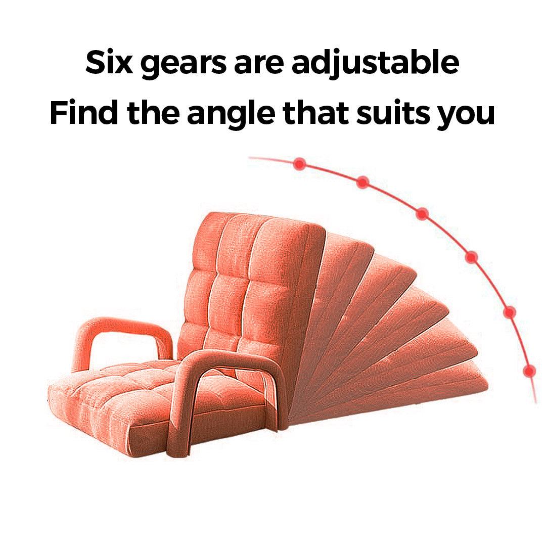 SOGA 4X Foldable Lounge Cushion Adjustable Floor Lazy Recliner Chair with Armrest Orange-Recliner Chair-PEROZ Accessories