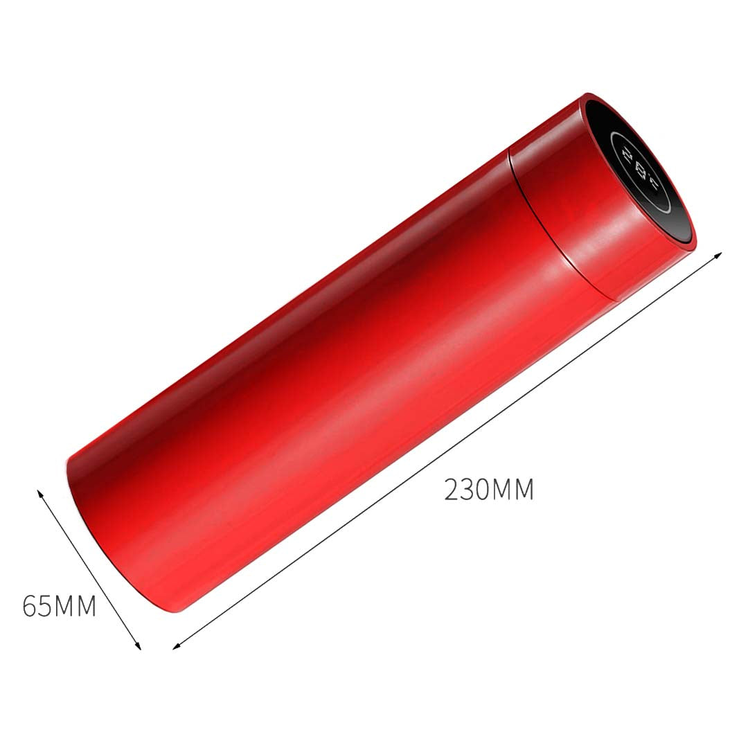 SOGA 2X 500ML Stainless Steel Smart LCD Thermometer Display Bottle Vacuum Flask Thermos Red-Smart Bottles-PEROZ Accessories