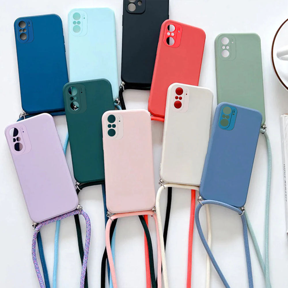 Anymob Xiaomi Phone Case Purple Crossbody Lanyard Soft Silicon For Mi 11T Pro 11 Lite Redmi Note 10 9 Pro Max 10S 9T Mi POCO X3 Compatible-Mobile Phone Cases-PEROZ Accessories