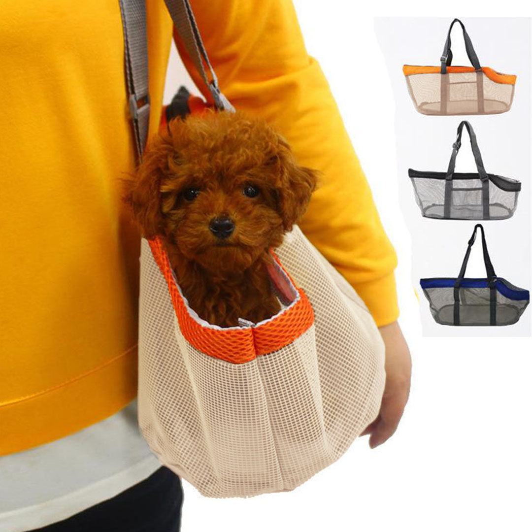SOGA Orange Pet Carrier Bag Breathable Net Mesh Tote Pouch Dog Cat Travel Essentials-Pet Carriers & Travel Products-PEROZ Accessories