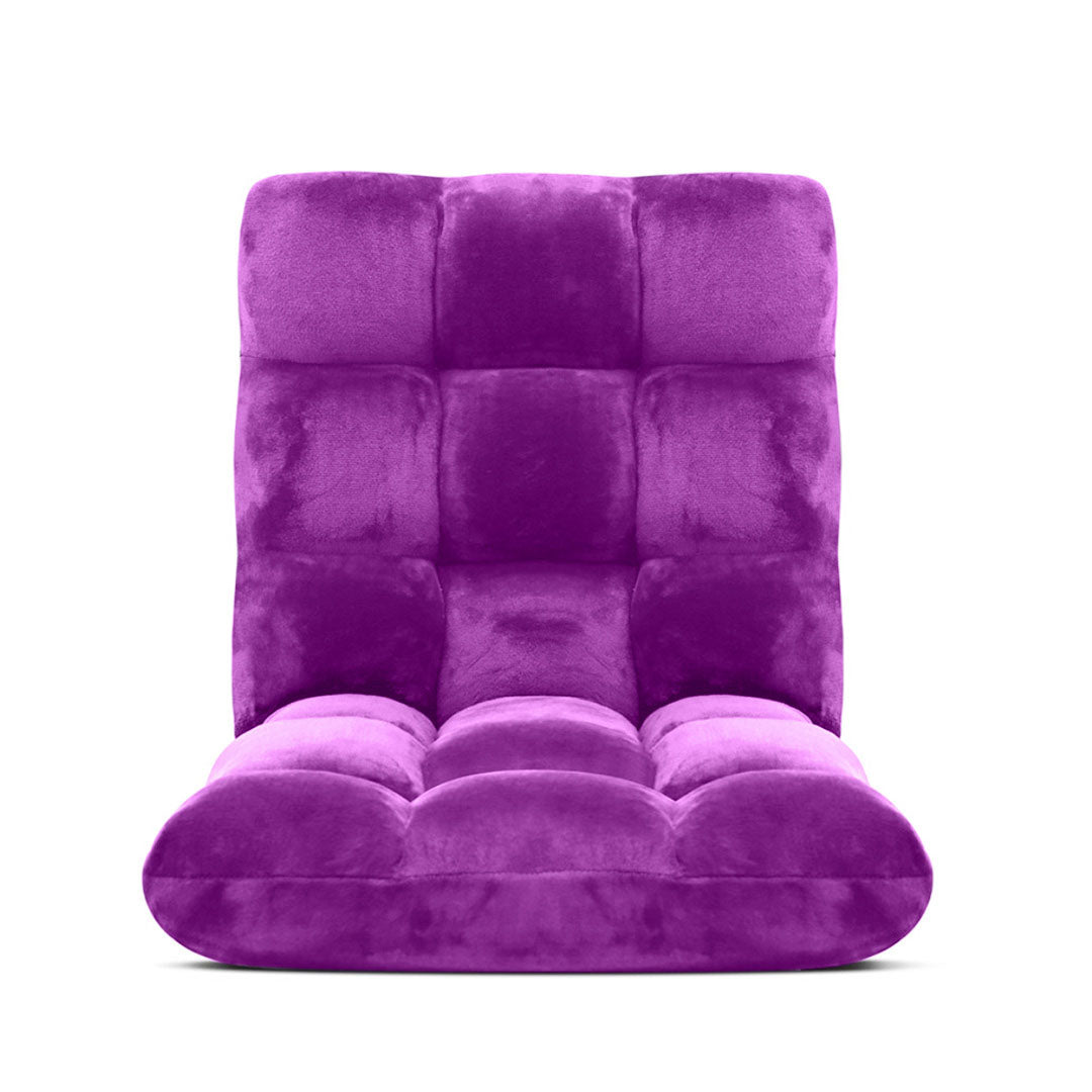 SOGA Floor Recliner Folding Lounge Sofa Futon Couch Folding Chair Cushion Purple-Recliner Chair-PEROZ Accessories