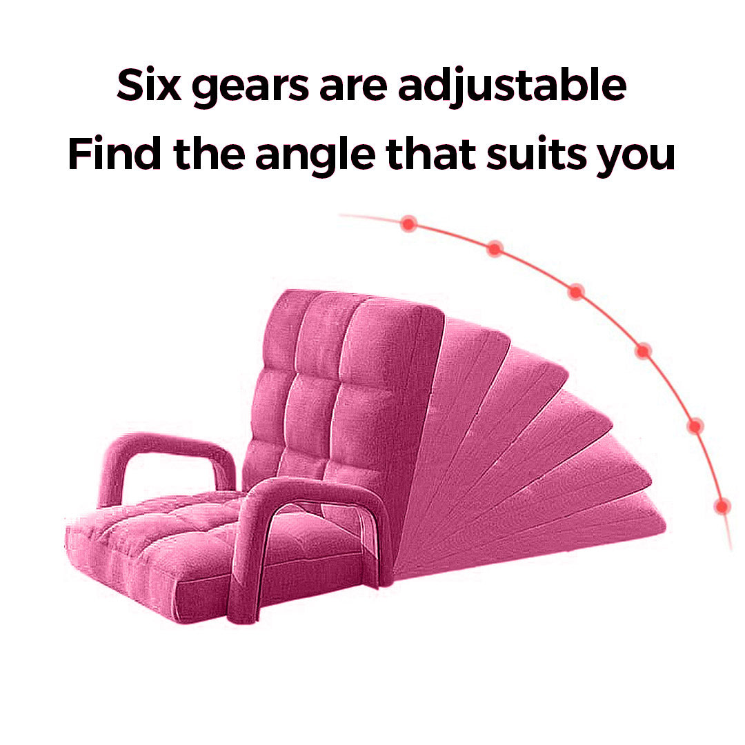 SOGA Foldable Lounge Cushion Adjustable Floor Lazy Recliner Chair with Armrest Pink-PEROZ Accessories