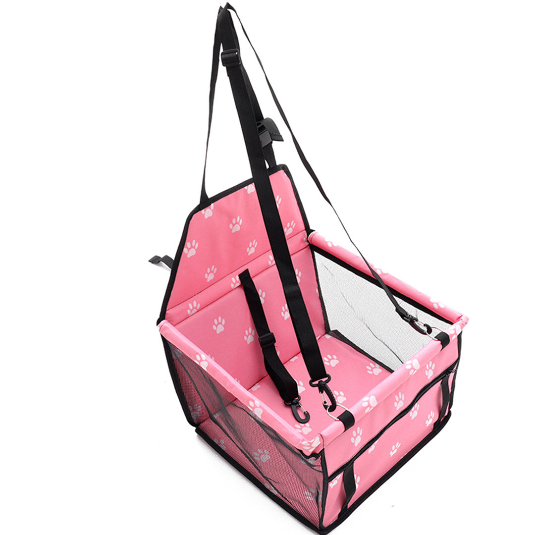 SOGA 2X Waterproof Pet Booster Car Seat Breathable Mesh Safety Travel Portable Dog Carrier Bag Pink-Pet Carriers & Travel Products-PEROZ Accessories