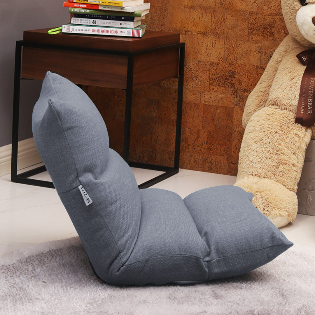 SOGA 4X Lounge Floor Recliner Adjustable Lazy Sofa Bed Folding Game Chair Grey-Recliner Chair-PEROZ Accessories