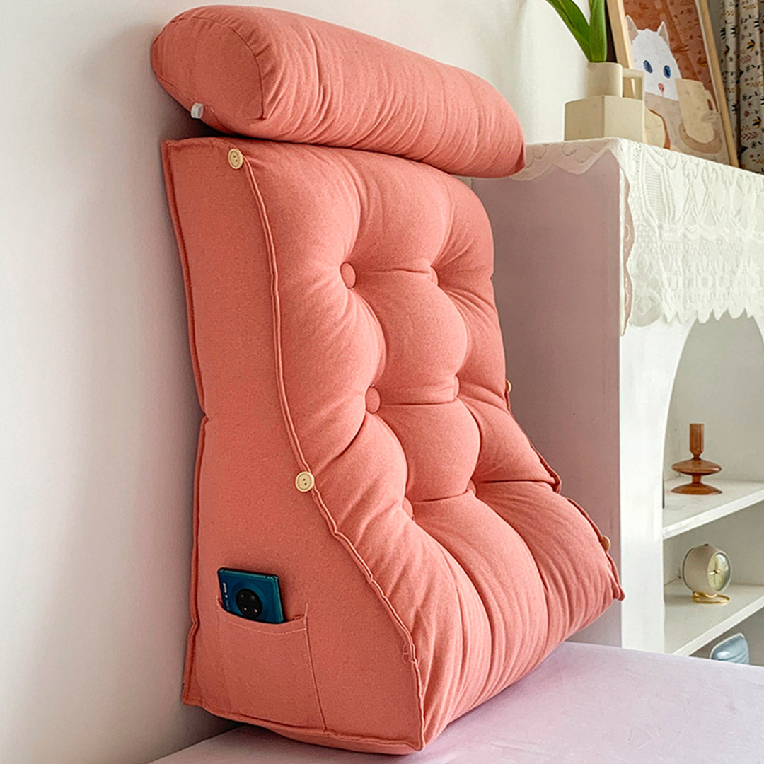 SOGA 60cm Peach Triangular Wedge Lumbar Pillow Headboard Backrest Sofa Bed Cushion Home Decor-Headboard Pillow-PEROZ Accessories