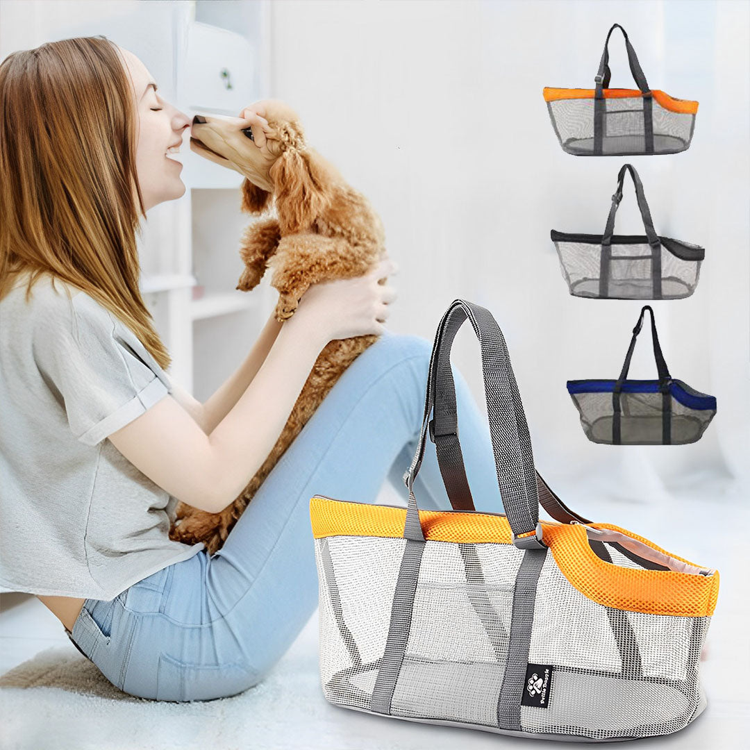 SOGA Orange Pet Carrier Bag Breathable Net Mesh Tote Pouch Dog Cat Travel Essentials-Pet Carriers &amp; Travel Products-PEROZ Accessories