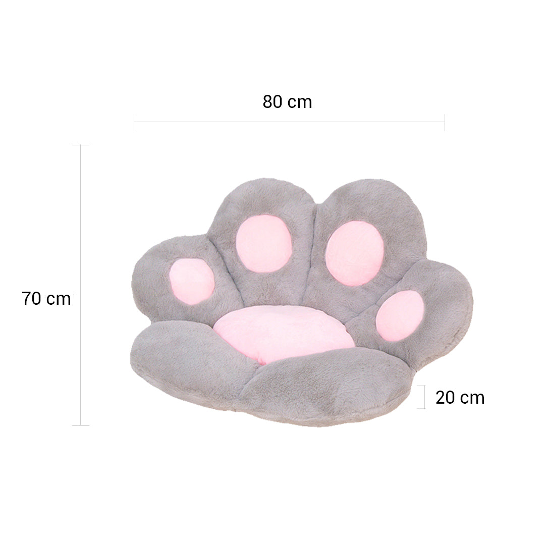 SOGA 2X Grey Paw Shape Cushion Warm Lazy Sofa Decorative Pillow Backseat Plush Mat Home Decor-Chair & Sofa Cushions-PEROZ Accessories