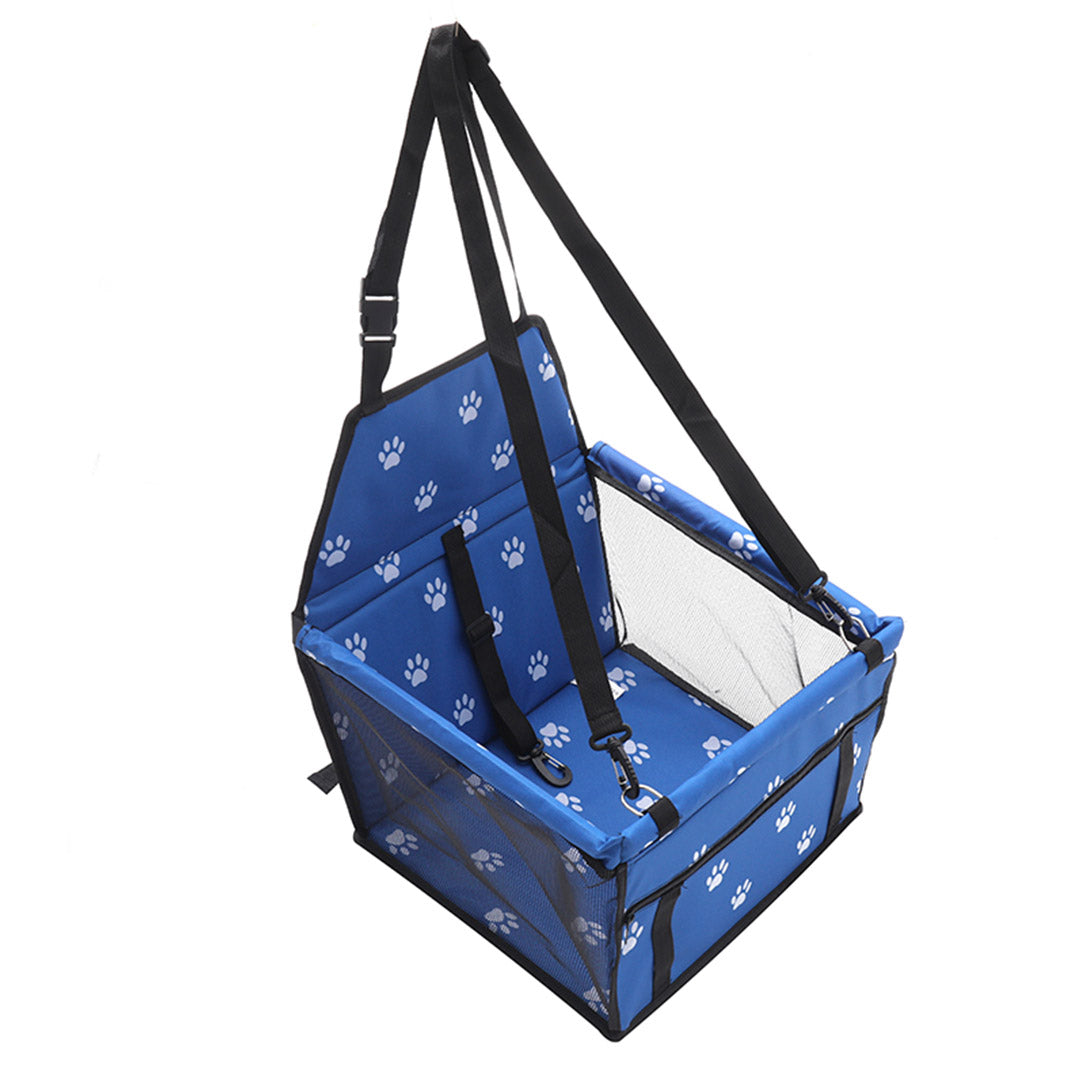 SOGA Waterproof Pet Booster Car Seat Breathable Mesh Safety Travel Portable Dog Carrier Bag Blue-Pet Carriers & Travel Products-PEROZ Accessories