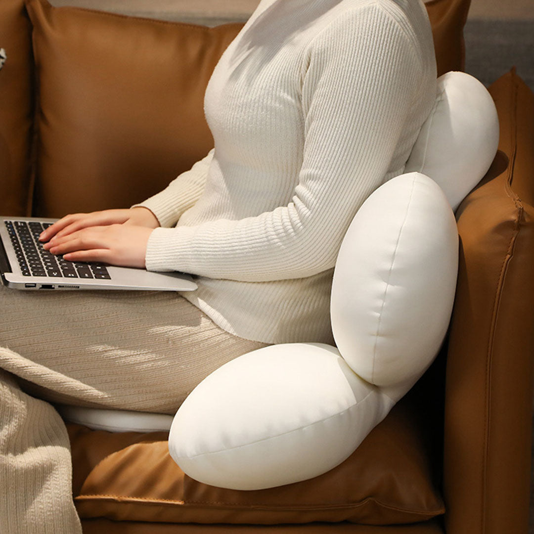 SOGA 2X White Daisy Flower Shape Cushion Soft Leaning Bedside Pad Floor Plush Pillow Home Decor-Chair & Sofa Cushions-PEROZ Accessories