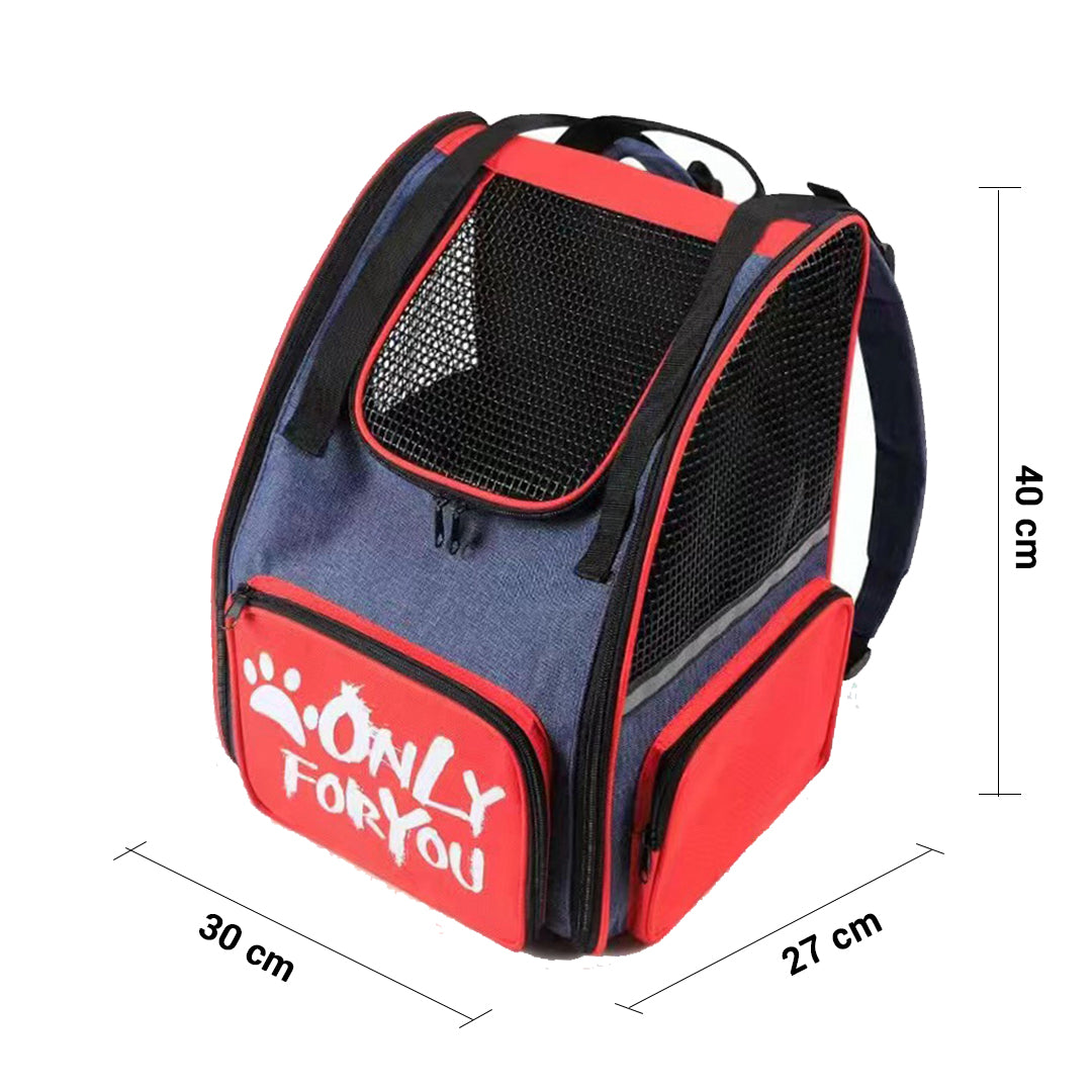 SOGA Red Pet Carrier Backpack Breathable Mesh Portable Safety Travel Essentials Outdoor Bag-Pet Carriers & Travel Products-PEROZ Accessories