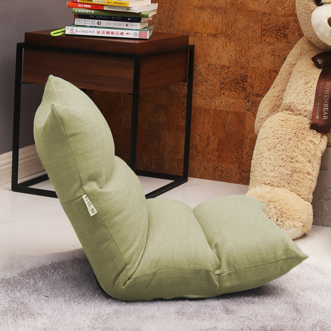 SOGA Lounge Floor Recliner Adjustable Lazy Sofa Bed Folding Game Chair Yellow Green-Recliner Chair-PEROZ Accessories