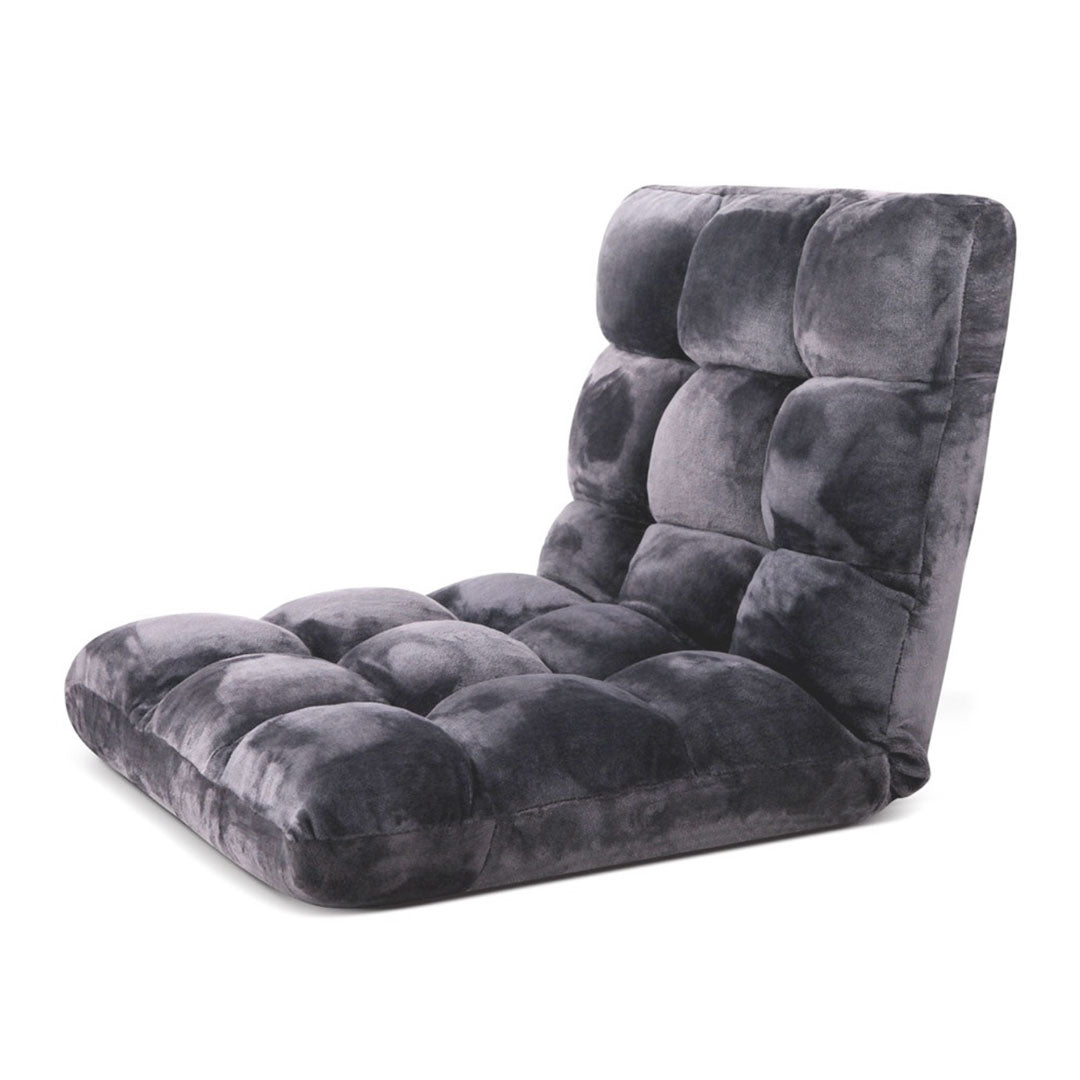 SOGA 4X Floor Recliner Folding Lounge Sofa Futon Couch Folding Chair Cushion Grey-Recliner Chair-PEROZ Accessories