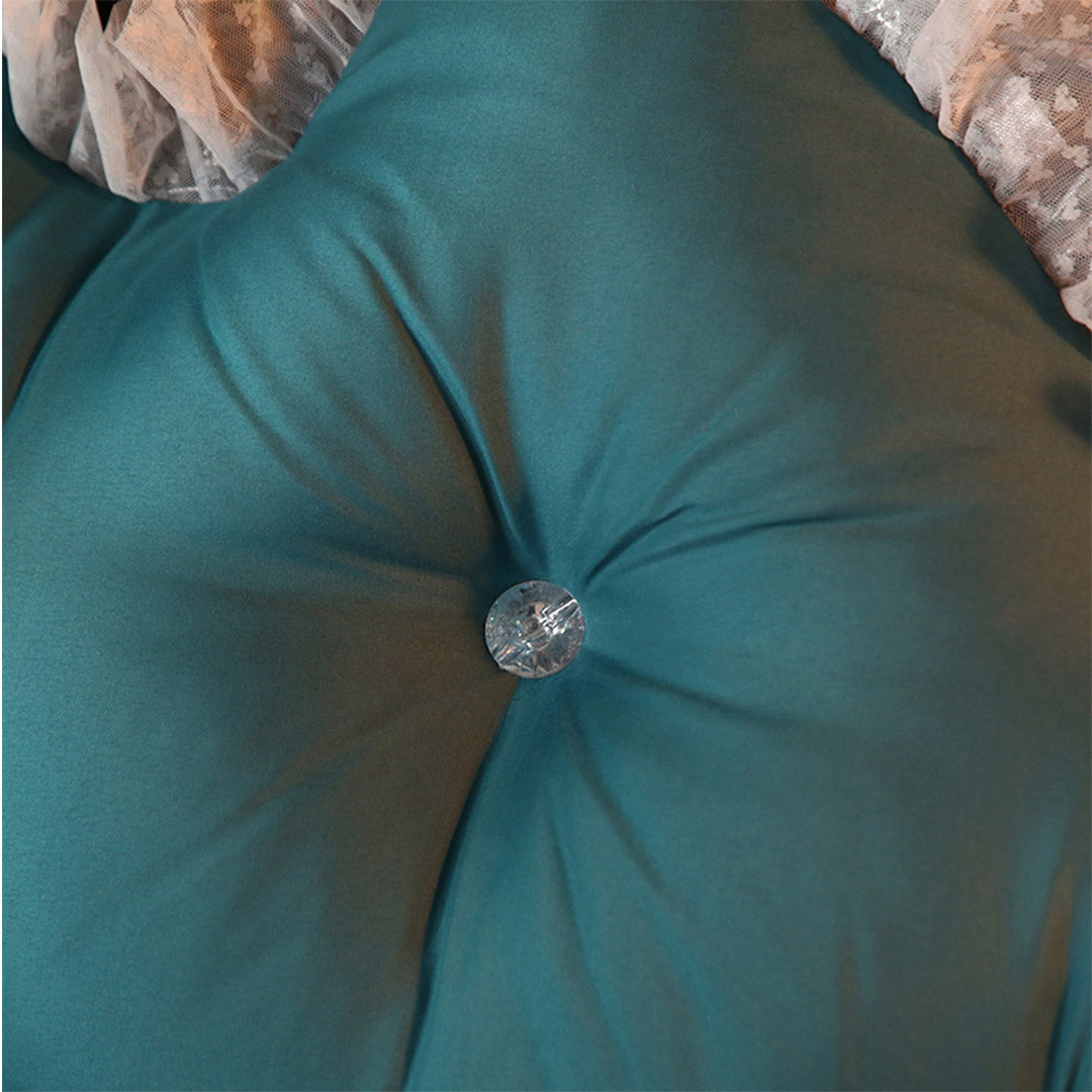 SOGA 2X 120cm Blue Green Princess Bed Pillow Headboard Backrest Bedside Tatami Sofa Cushion with Ruffle Lace Home Decor-Headboard Pillow-PEROZ Accessories