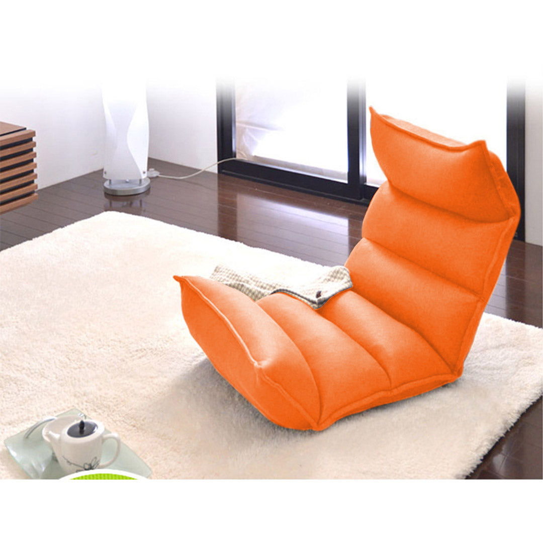 SOGA 4X Foldable Tatami Floor Sofa Bed Meditation Lounge Chair Recliner Lazy Couch Orange-Recliner Chair-PEROZ Accessories