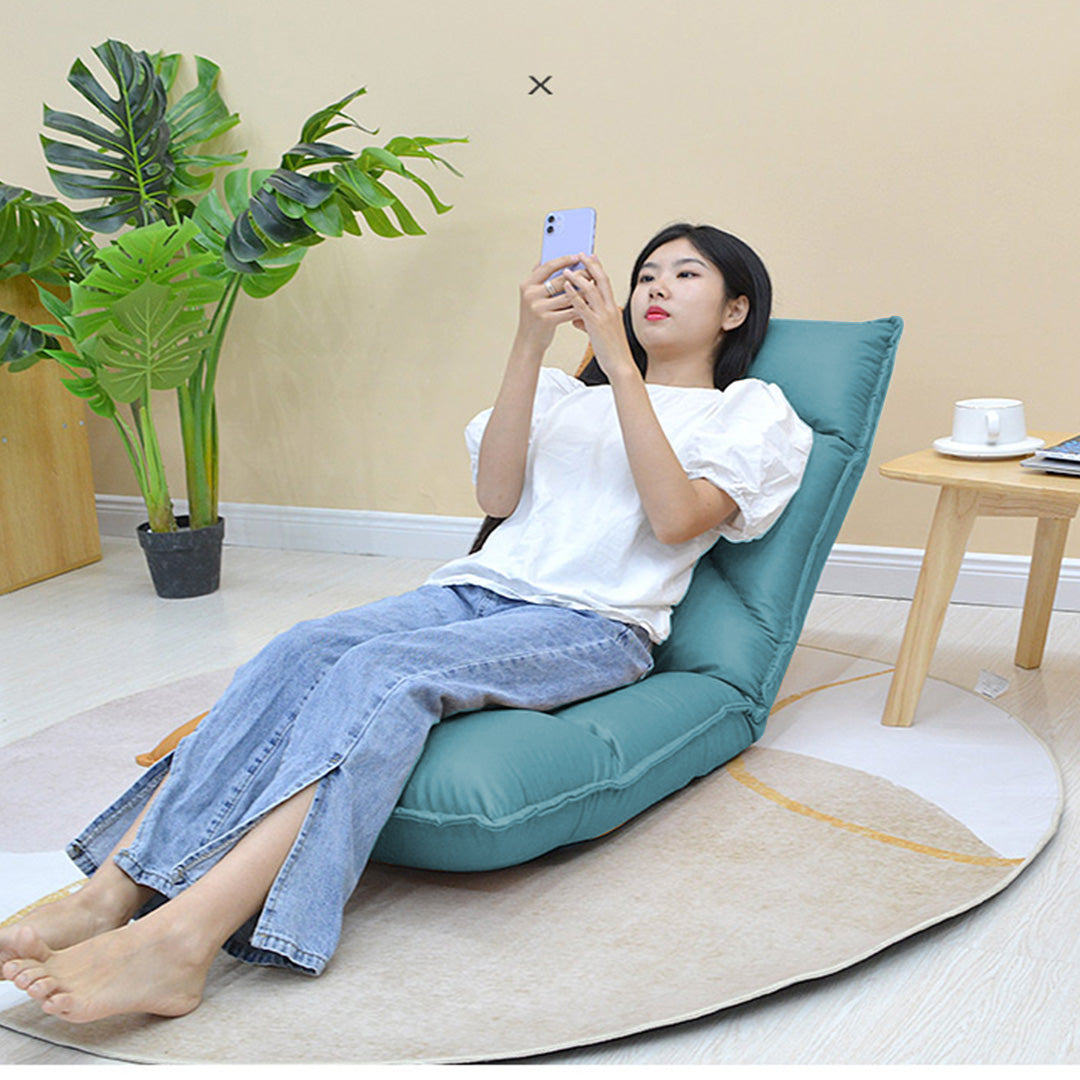 SOGA Green Lounge Recliner Lazy Sofa Bed Tatami Cushion Collapsible Backrest Seat Home Office Decor-Recliner Chair-PEROZ Accessories