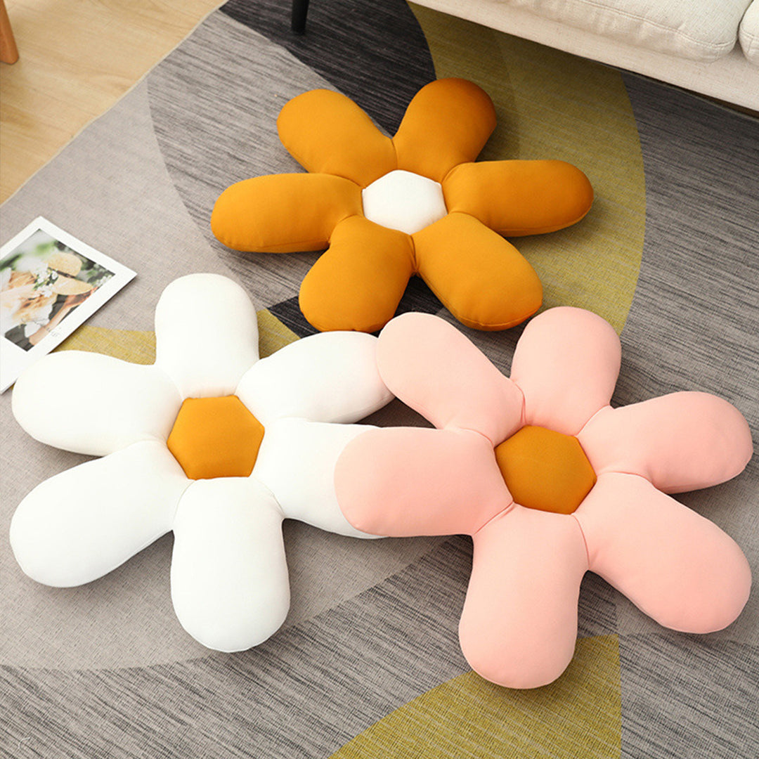 SOGA Pink Daisy Flower Shape Cushion Soft Leaning Bedside Pad Floor Plush Pillow Home Decor-Chair & Sofa Cushions-PEROZ Accessories