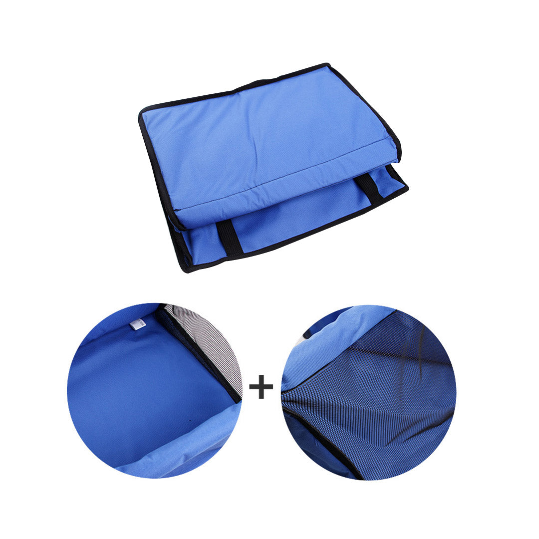 SOGA 2X Waterproof Pet Booster Car Seat Breathable Mesh Safety Travel Portable Dog Carrier Bag - Blue-PEROZ Accessories