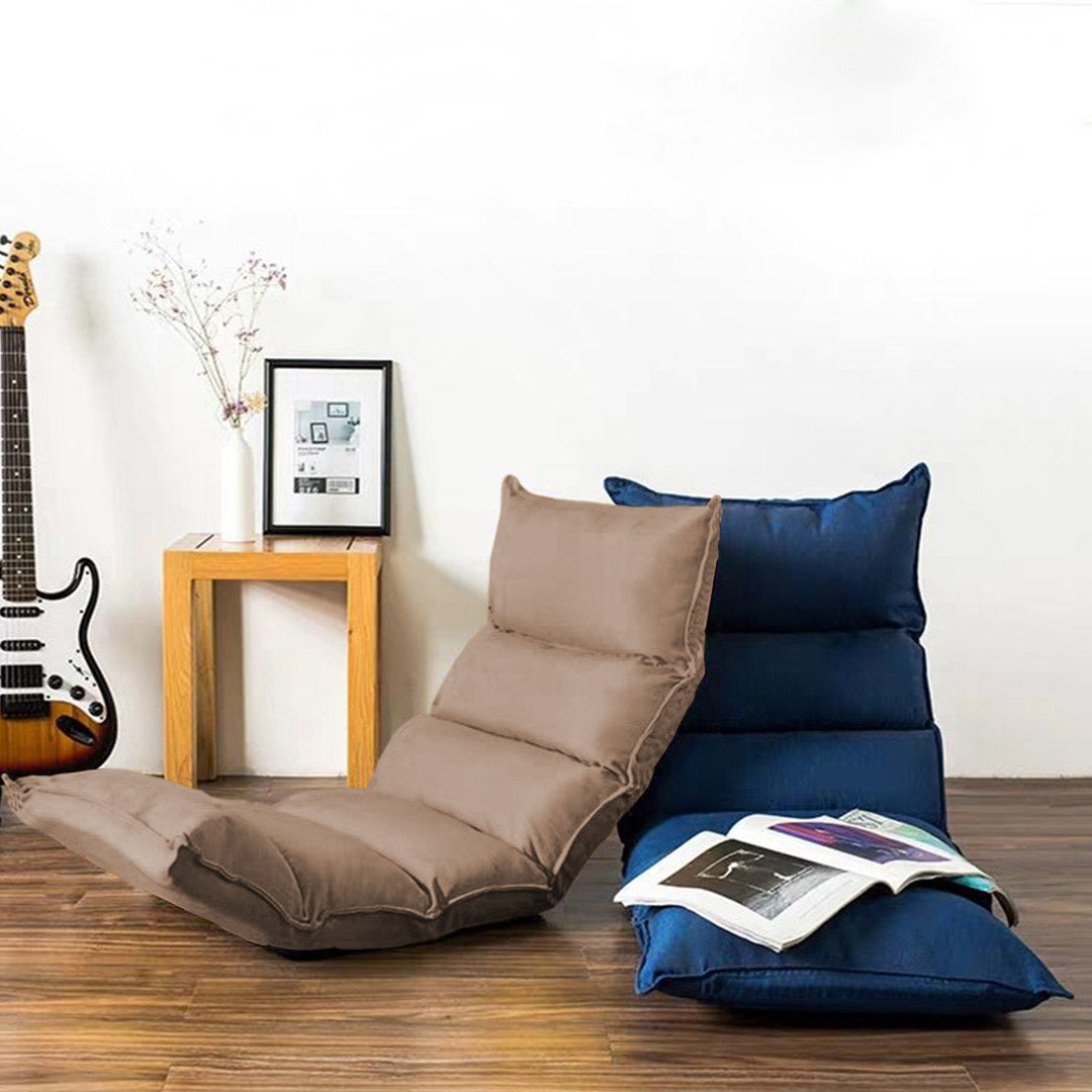 SOGA Foldable Tatami Floor Sofa Bed Meditation Lounge Chair Recliner Lazy Couch Khaki-Recliner Chair-PEROZ Accessories