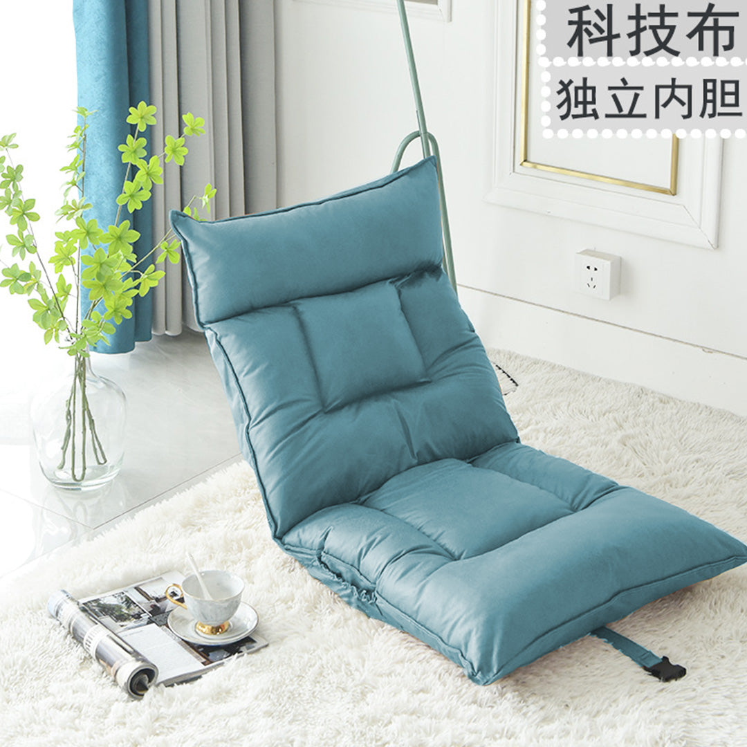 SOGA Blue Lounge Recliner Lazy Sofa Bed Tatami Cushion Collapsible Backrest Seat Home Office Decor-Headboard Pillow-PEROZ Accessories