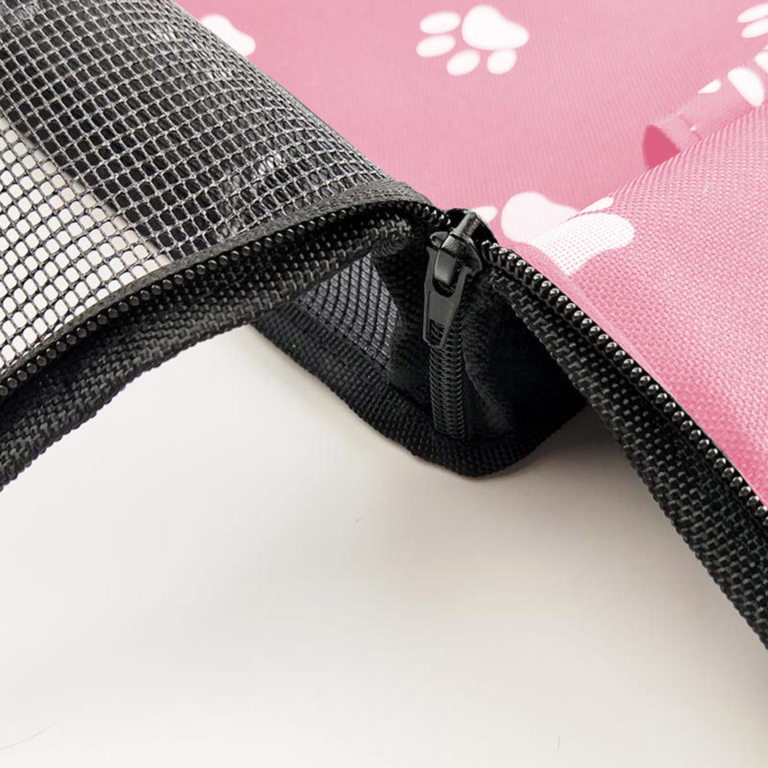 SOGA Waterproof Pet Booster Car Seat Breathable Mesh Safety Travel Portable Dog Carrier Bag Pink-Pet Carriers & Travel Products-PEROZ Accessories