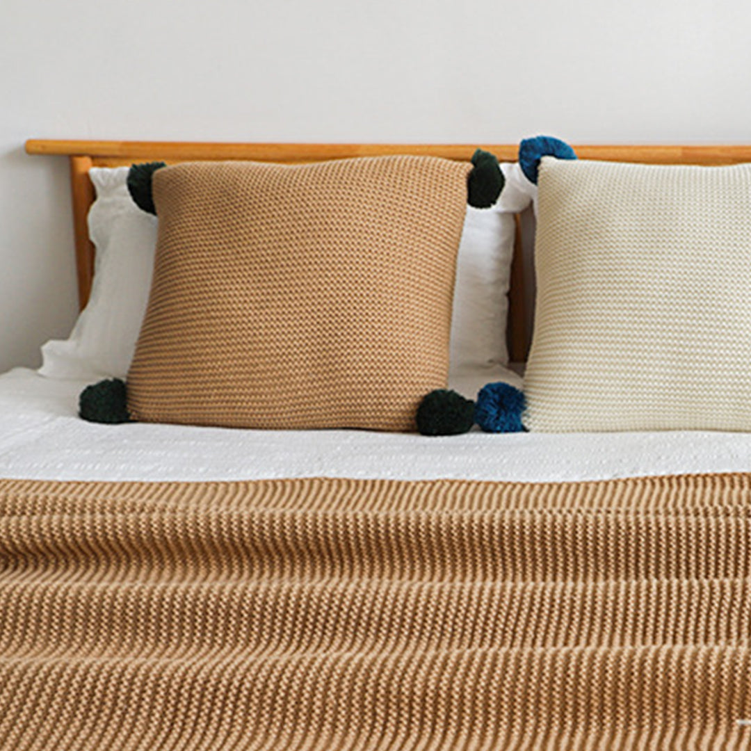 SOGA 2X Coffee Tassel Fringe Knitting Blanket Warm Cozy Woven Cover Couch Bed Sofa Home Decor-Throw Blankets-PEROZ Accessories