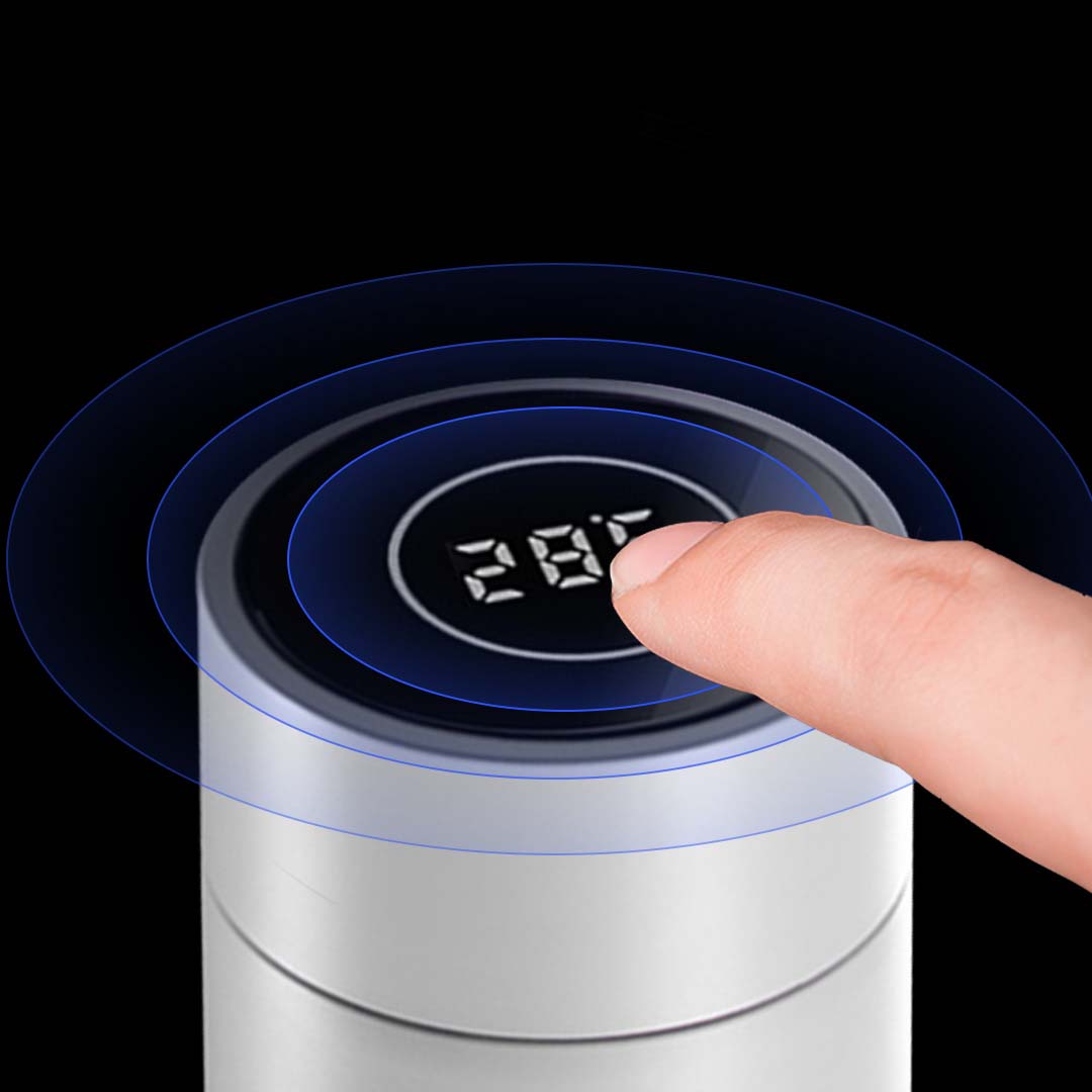 SOGA 2X 500ML Stainless Steel Smart LCD Thermometer Display Bottle Vacuum Flask Thermos White-Smart Bottles-PEROZ Accessories