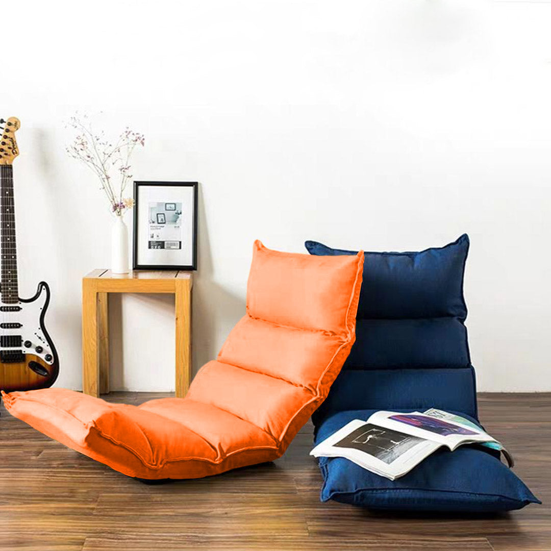 SOGA 4X Foldable Tatami Floor Sofa Bed Meditation Lounge Chair Recliner Lazy Couch Orange-Recliner Chair-PEROZ Accessories