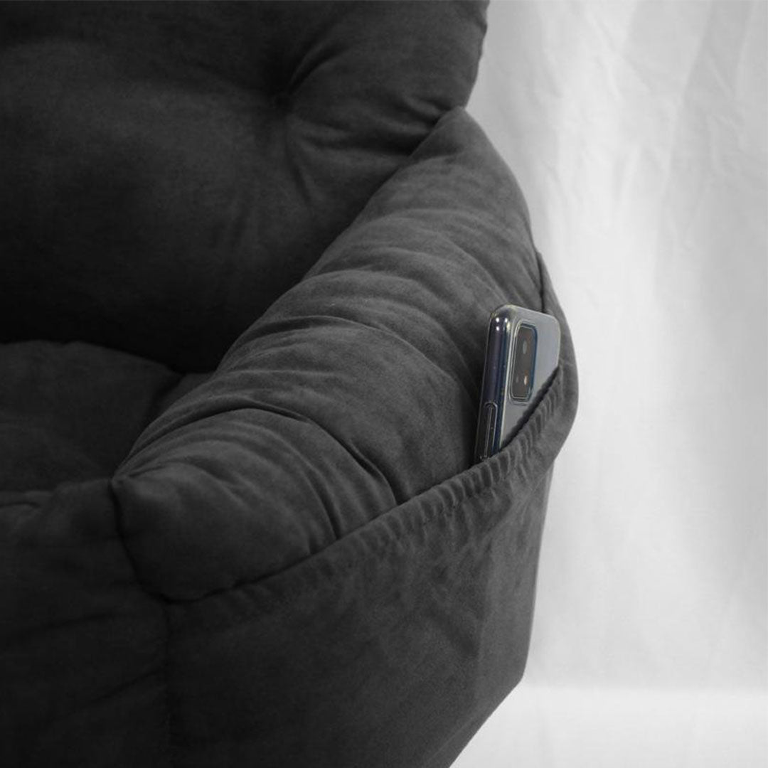 SOGA Grey Pet Car Seat Sofa Safety Soft Padded Portable Travel Carrier Bed-Pet Carriers & Travel Products-PEROZ Accessories