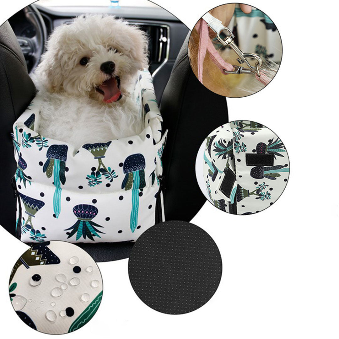 SOGA 2X Car Central Control Nest Pet Safety Travel Bed Dog Kennel Portable Washable Pet Bag White-Pet Carriers & Travel Products-PEROZ Accessories
