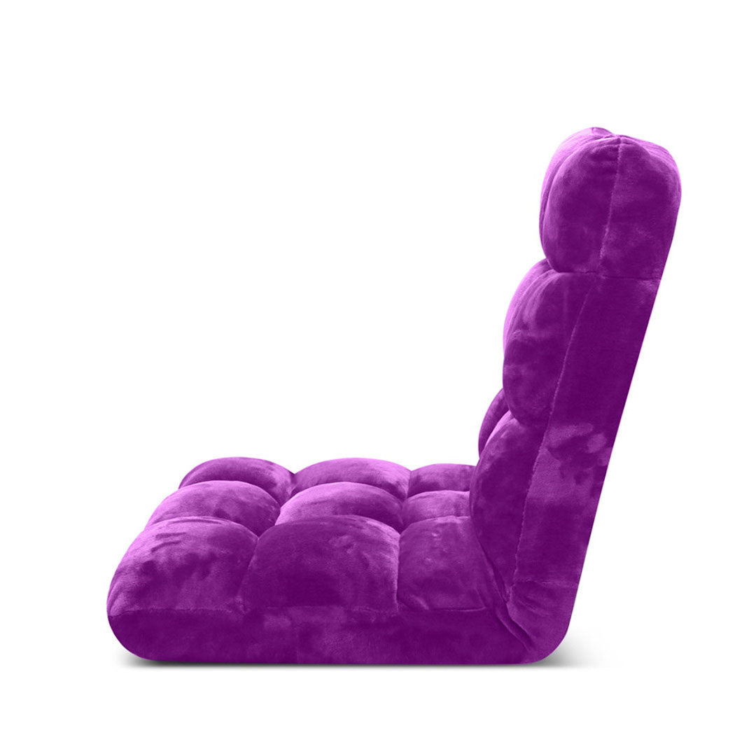SOGA 4X Floor Recliner Folding Lounge Sofa Futon Couch Folding Chair Cushion Purple-Recliner Chair-PEROZ Accessories
