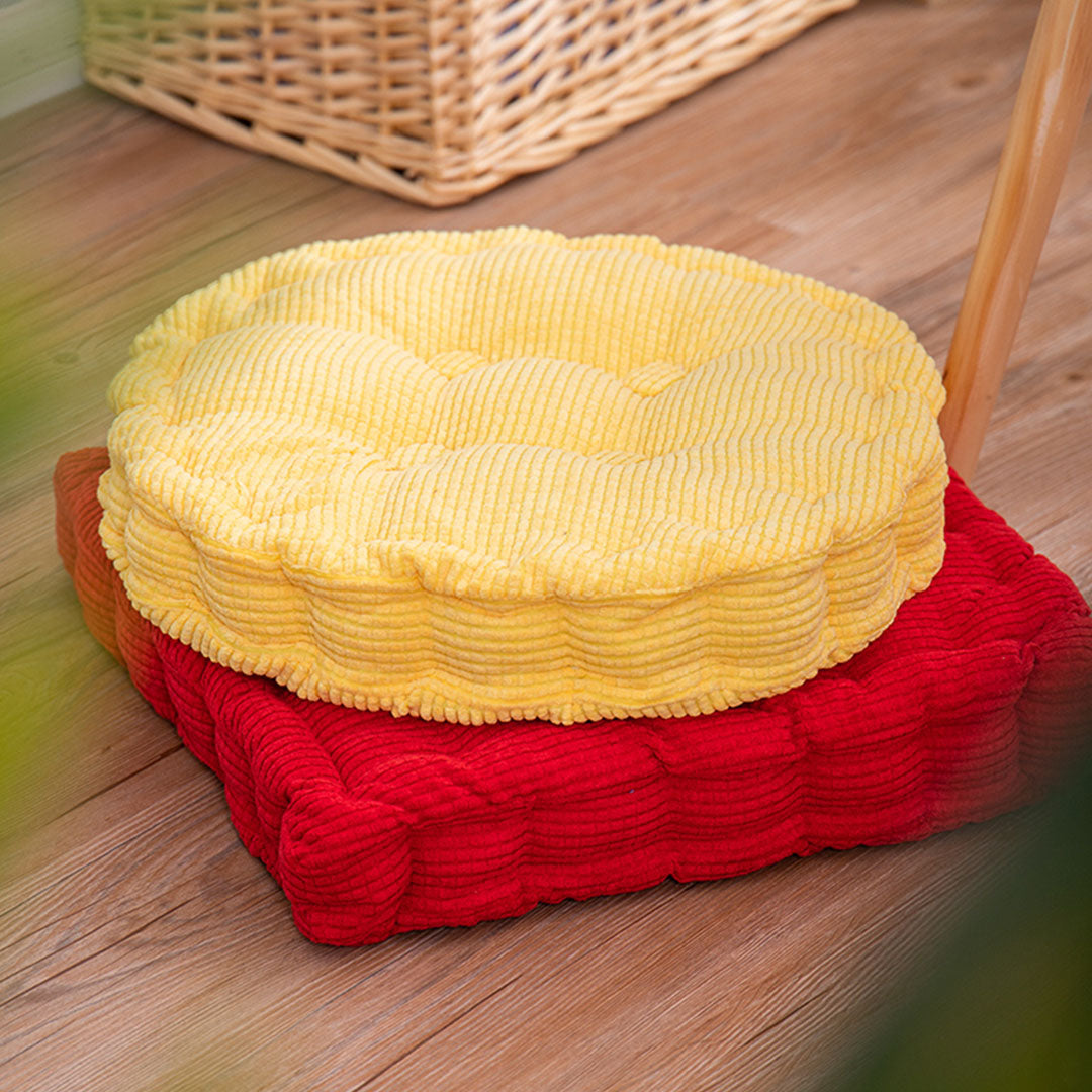 SOGA 2X Yellow Round Cushion Soft Leaning Plush Backrest Throw Seat Pillow Home Office Decor-Recliner Chair-PEROZ Accessories